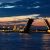 Panorama of the River Neva and the Palace Bridge in St. Petersburg, Russia in a white night